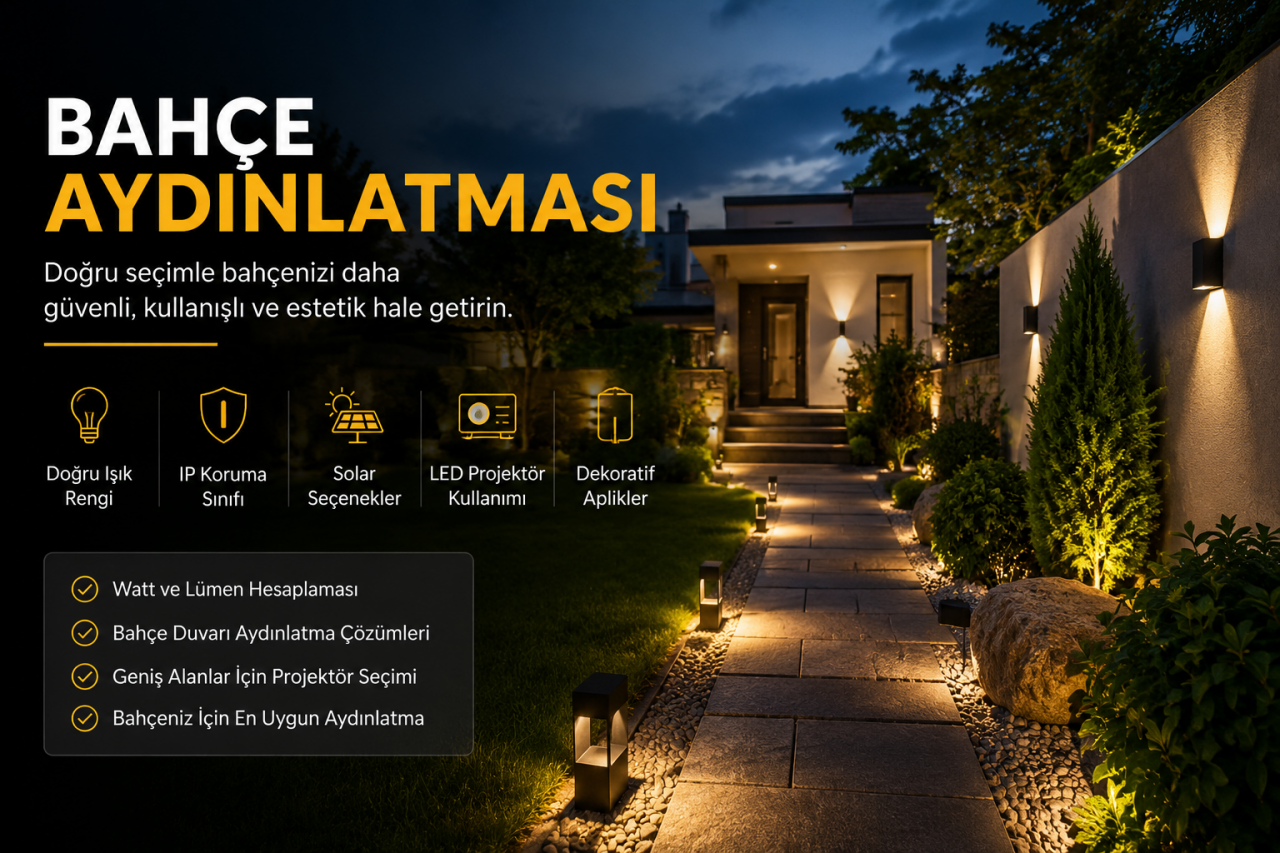Bahçe Aydınlatması Nasıl Seçilir? Aplik, Projektör ve Solar Aydınlatma Rehberi