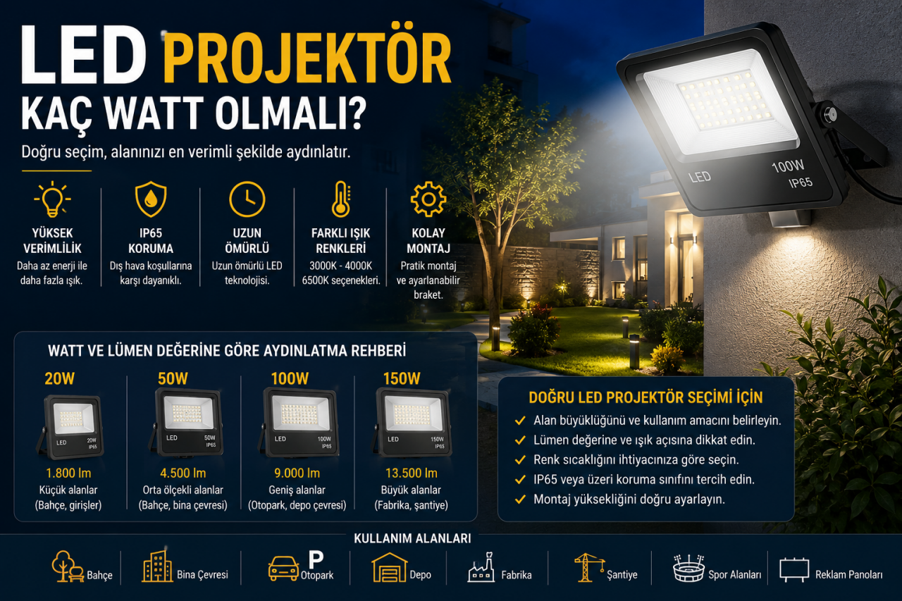 LED Projektör Kaç Watt Olmalı? Doğru Projektör Seçimi