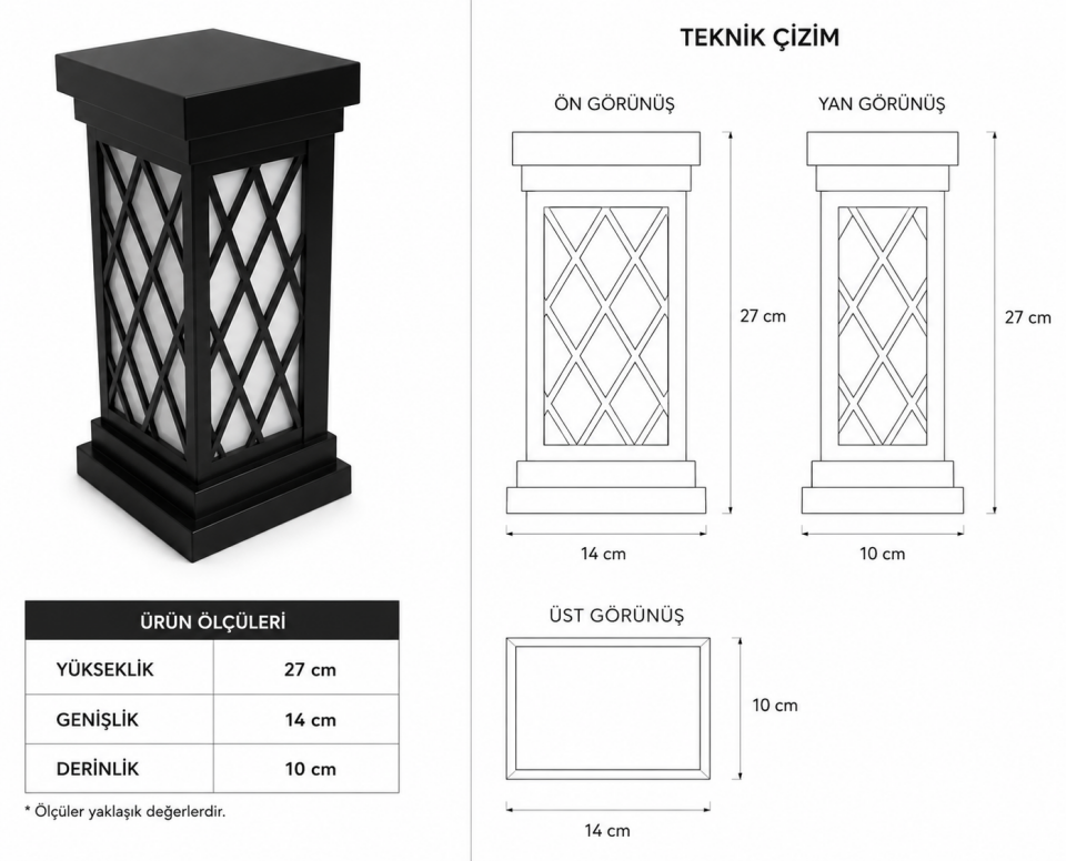 Econa ECN-21354 24W Petekli Dış Mekan LED Aplik 3000K Siyah