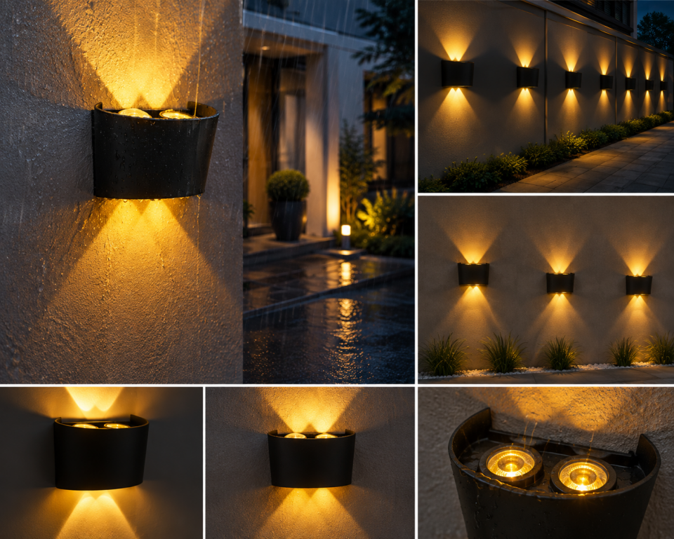 Econa ECN-21338 Amber Dış Mekan LED Aplik 4W 360 Lümen IP44 Siyah