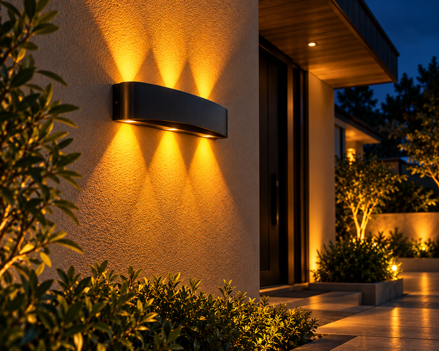 KIALED 12W Çift Yönlü LED Duvar Apliği 3x2 Amber Işık İç ve Dış Mekan