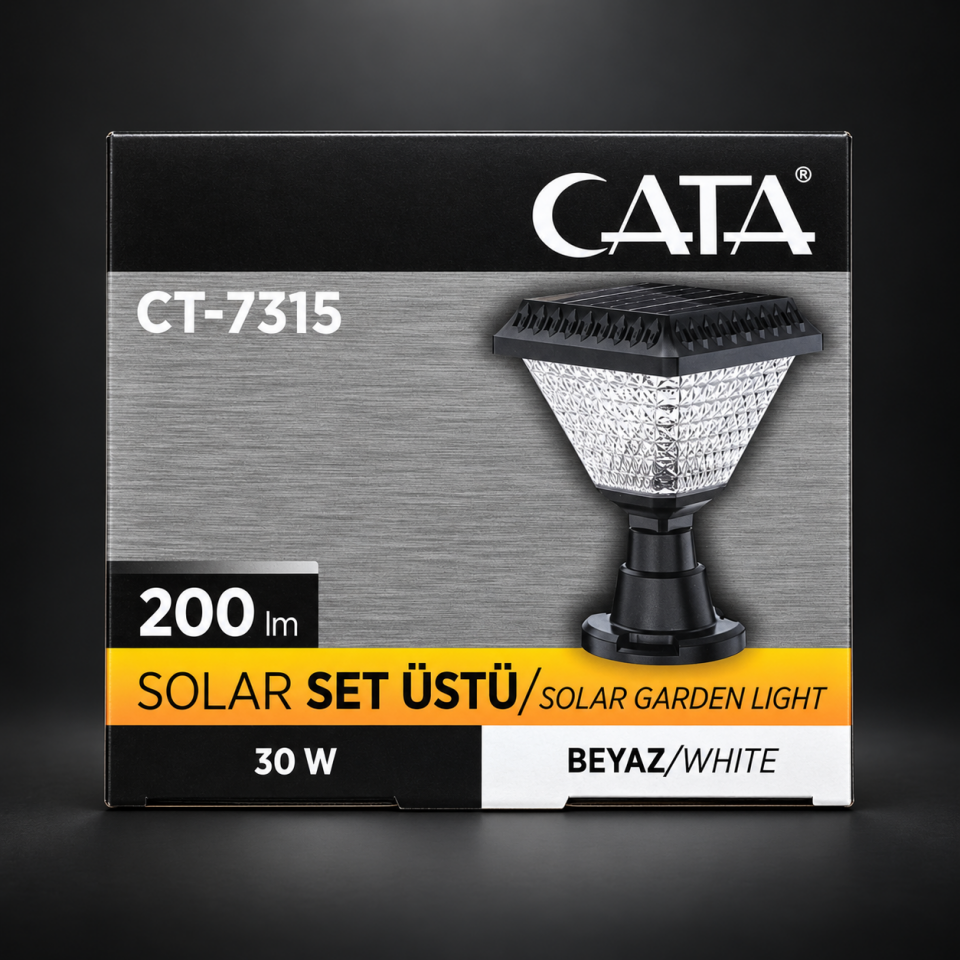 CATA CT-7315 30W Solar Set Üstü Bahçe Aydınlatması Beyaz Işık