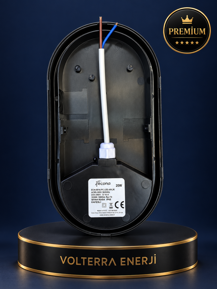Econa 20W Dış Mekan LED Aplik IP54 3000K Siyah