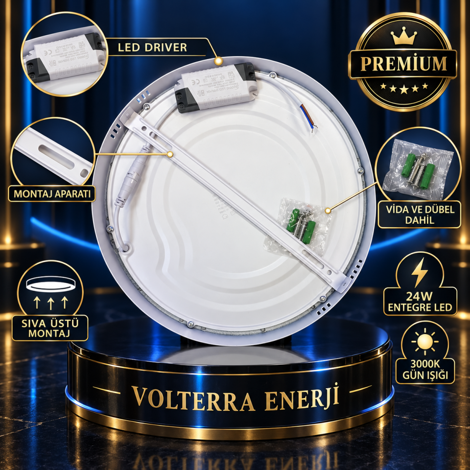 Econa 24W LED Tavan Armatürü 3000K Gün Işığı