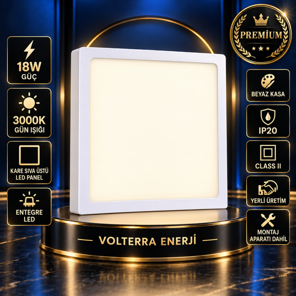 Econa 18W Kare LED Panel 3000K Gün Işığı