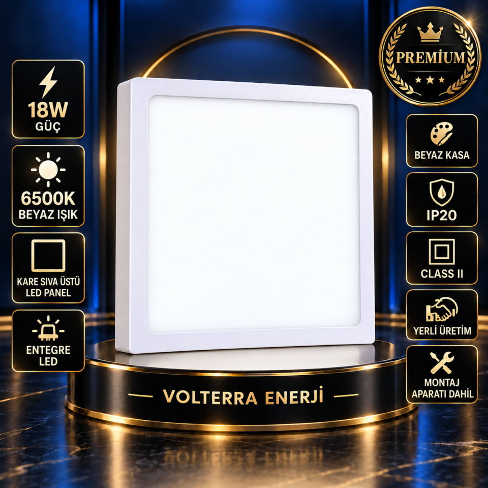 Econa 18W Kare LED Panel 6500K Beyaz