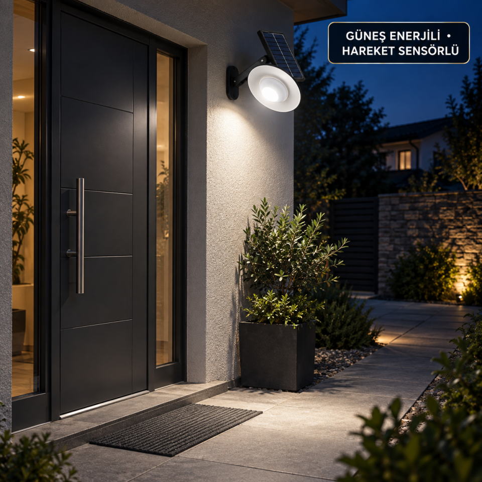 Gold Silver GS-925 30W Güneş Enerjili Sensörlü Duvar Lambası