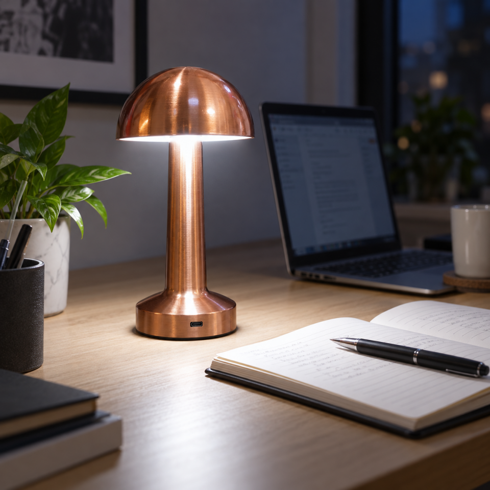 Forest FR-2906 Şarjlı LED Masa Lambası 3 Renk Rose Gold