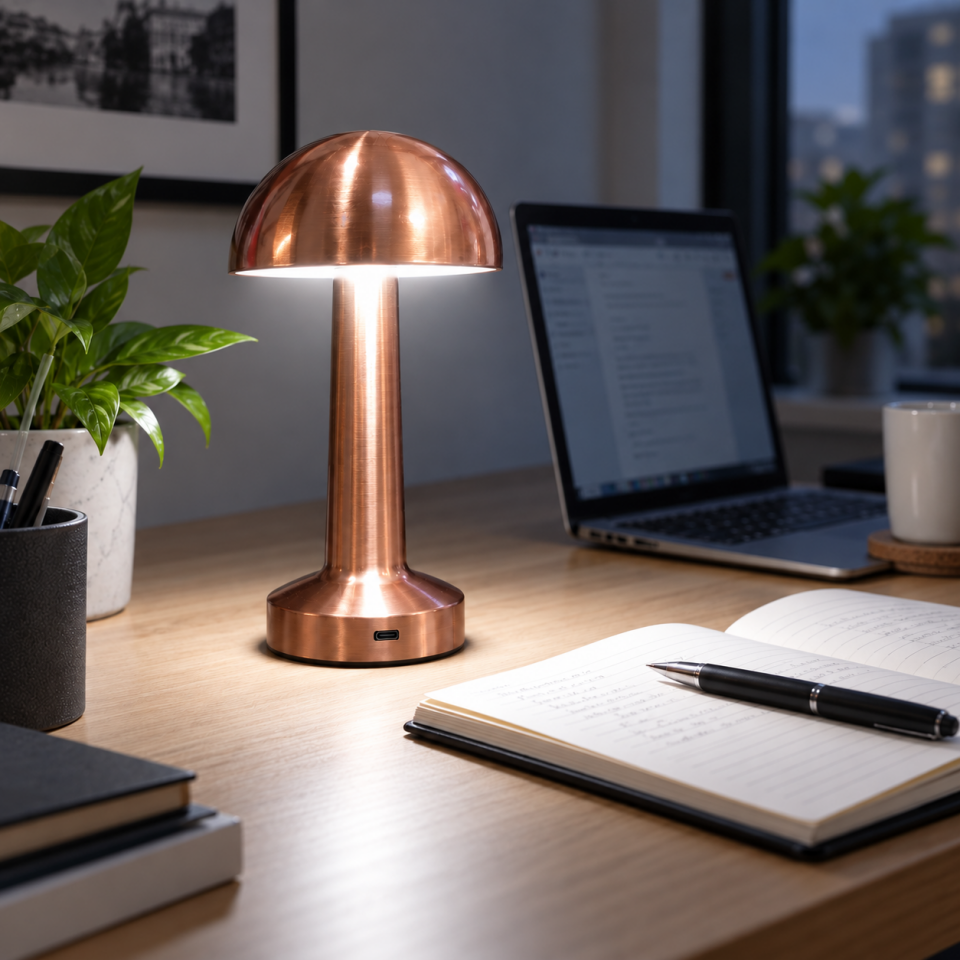 Forest FR-2906 Şarjlı LED Masa Lambası 3 Renk Rose Gold