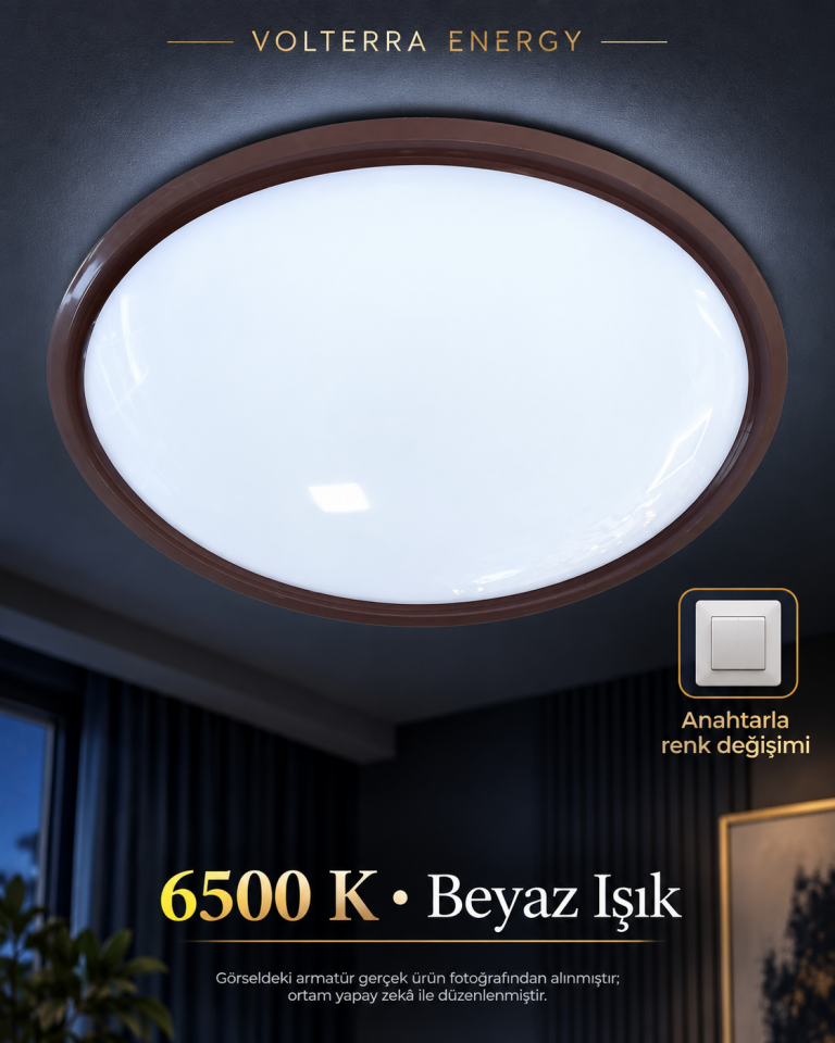 Ege Sedef SDF-1829 CH 3 Renkli LED Tavan Armatürü – Anahtarla Değişen 3000K 4000K 6500K Işık