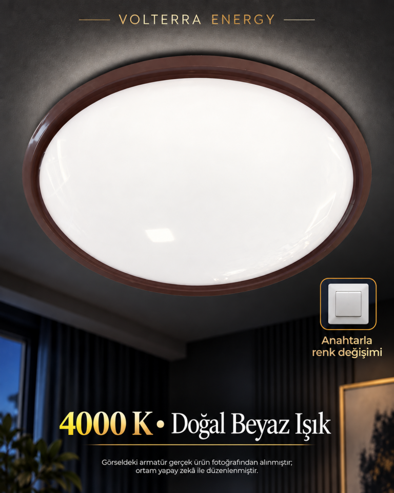 Ege Sedef SDF-1829 CH 3 Renkli LED Tavan Armatürü – Anahtarla Değişen 3000K 4000K 6500K Işık