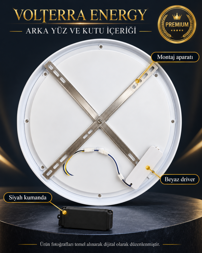Kumandalı 3 Renkli LED Tavan Armatürü 3000K 4000K 6500K
