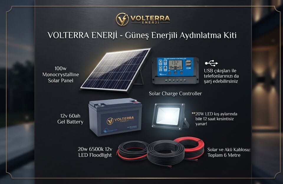 Volterra WinterPro 720W Kesintisiz Solar Aydınlatma Kiti